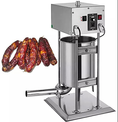THREMA Insaccatrice Elettrica per Salsicce, capacità 12L/28 Libbre Macchina per Salsiccia in Acciaio Inossidabile a velocità Regolabile con 4 Tubi per Salsiccia, per Cucina Domestica E Commerciale