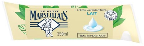 Le Petit Marseillais – Recharge Crème Lavante Mains Lait (berlingot de 250 ml) – Recharge savon liquide avec 92 % d'ingrédients d'origine naturelle – Savon mains au pH neutre pour la peau
