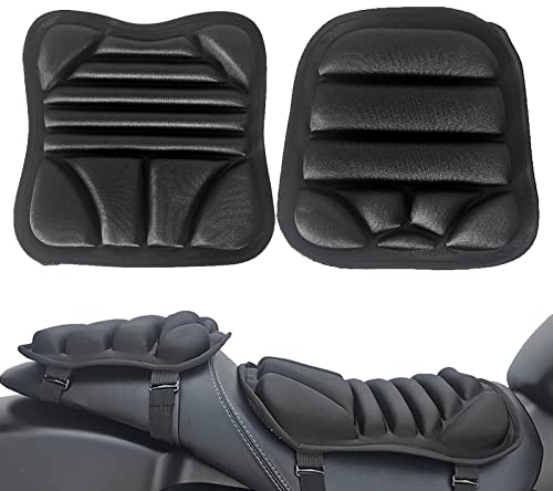 siège Moto en Gel, 2 Selle Moto, Universelle Respirante Amortisseur Selle Moto,siège en pour Moto Passager, Non Gonflable, Anti-Stress Anti-Vibration