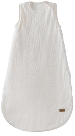 roba Sacco Nanna Seashells Oyster - 90 cm - Cotone BIO - Certificato GOTS & Oeko-Tex - Cerniera Laterale e Bottoni - Resistente - Traspirante - Bianco