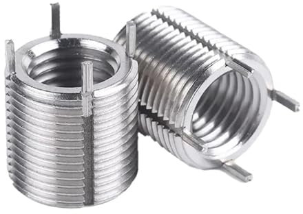 SINEKY 1/2/5 Uds M2-M4 ~ M20-M30 Inserto de reparación de Rosca Casquillo autorroscante con Cabezal para Tornillos Tuercas de Manguito 303 Inserto de Bloqueo de Acero Inoxidable(M8xM12x12 (2pcs))