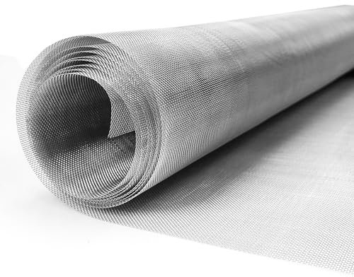 LYLIDIA Grillage Fine Maille 60x200cm 30 Mesh Maille Rigide Grillage Anti Rongeur Acier Inoxydable 304 Grille Métallique Fine Grillage Inox Treilli Métallique pour Prévenir Souris, Insectes,serpents