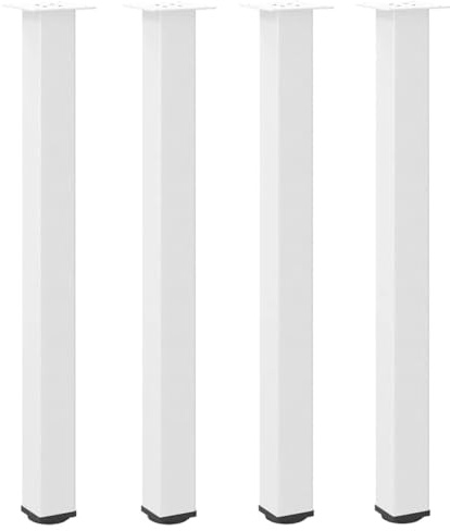 vidaXL Patas para Mesa de Bar (4 Unidades), Color Blanco, 90-92 cm, Acero