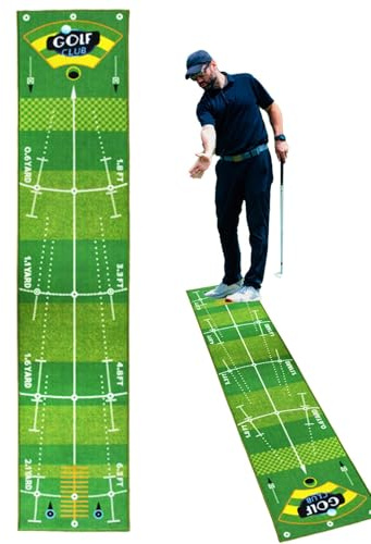 Putting Green Mat – Tappetino professionale da allenamento da golf, 0,5 x 2,4 m, tappetino sportivo con fondo antiscivolo per golfisti, uomini e donne, migliora le tue abilità di puting
