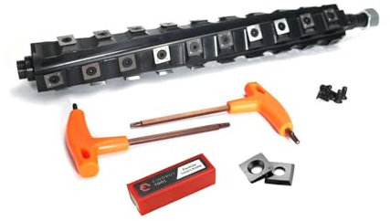 FindBuyTool Spiral Cutterhead for Triton TPT125 – 13 Helical Planer Head with Industrial Tungsten Carbide Inserts – Low Noise & Chip Ejection Upgrade – 55pc Kit