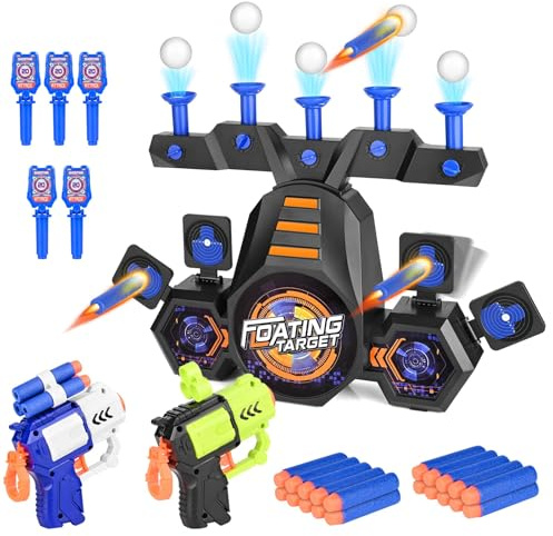 Pistola de Juguete para Nerf Objetivo de Pistola, Vankarr Juego de Disparos para niños con Modo de Objetivo de Bola Flotante y 9 Objetivos, Regalo para niños niñas de 6 7 8 9 10 11 12 años