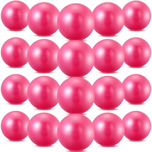 Sotiff 20 Pcs 9 Inch Pilates Ball Bulk Exercise Pilates Ball Mini Yoga Balls Therapy Core for Stability Barre Training Stretching Physical Posture Training Gym Workout with Inflation Tube(Pink)
