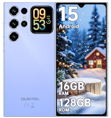 OUKITEL C62 Telefonos Moviles Libres - 6.88 Pantalla HD+ Telefono Movil Inteligentes Smartphone 16GB+128GB/1TB Móvil Android 15 5150mAh Cámara 13MP Dual 4G SIM Face ID 1.8 Pantalla Trasera