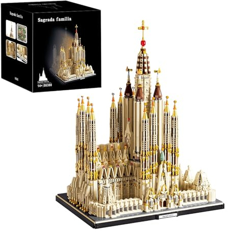 Mocbuiie Sagrada Família Klemmbausteine Architektur Modell - 10.328 Teile Modular Building, Gaudí Bauwerk Spanisches Wahrzeichen Bausatz, Sammlerstück, Geschenk, Souvenirs für Erwachsene