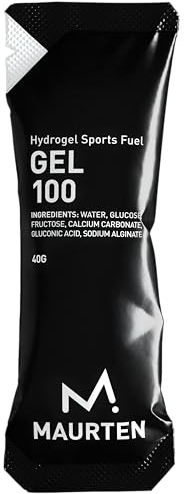 MAURTEN Gel 100 Energy Gel - 12-Pack of 40g - 25g Carbohydrates per Serving - Stomach-Friendly Patented hydrogel Technology for Cycling and Running - Natural & Free of Color or preservatives
