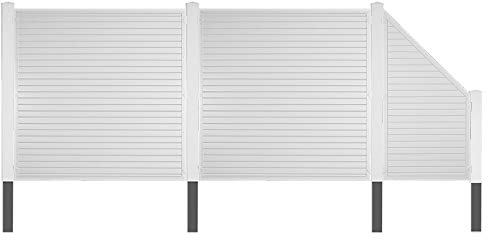 Komplett-Set Terrassen Sichtschutz-Zaun München 2 x 180 x 180 cm + 1 x 90 x 180 auf 90 cm//ca. 4,89 lfd. Meter // inklusive 4 kunststoffummantelten Aluminium Zaun-Pfosten (mit 50 cm Überlänge)