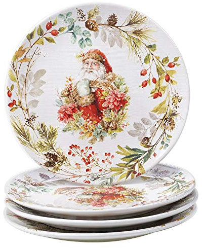 Certified International Christmas Story 11 Dinner Plates, Multicolored, Large,Set of 4