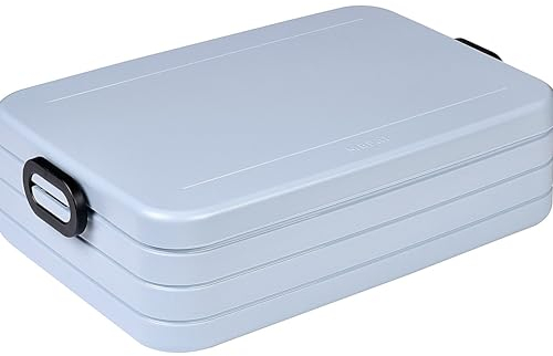 Mepal - Lunchbox Take a Break Large - Brotdose To Go - Für 4 Sandwiches oder 8 Brotscheiben - Meal Prep Box - Essensbox mit Unterteilung - Spülmaschinenfest - 1500 ml - '22 Nordic Blue