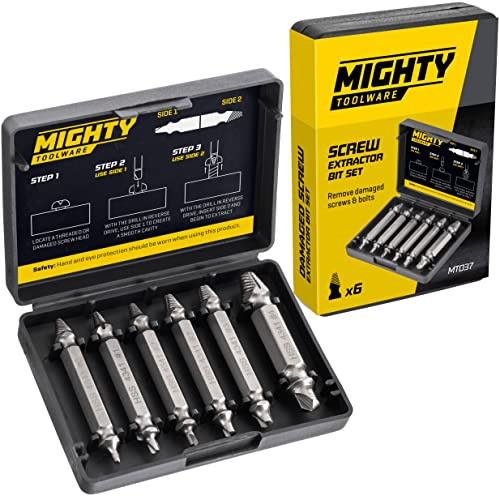 6 Pack Damaged Broken Screw Extractor Remover for Stripped Head Screws Nuts Bolts