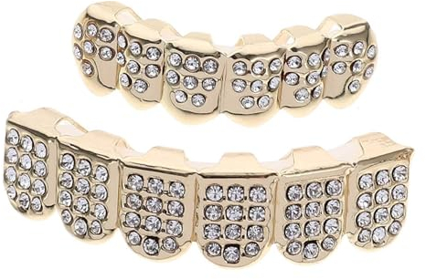 GOOHOCHY Für Zähne Hip Hop Zahngrills Aus Metall Dekorative Neuartige Für Partys Und Cosplay