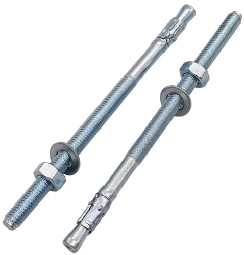 SKIR'CO (6 Stück) Verzinkte Keilanker M8 x 140 mm, Metalldübel, Ankerbolzen, Mauerwerkdübel, Betonanker