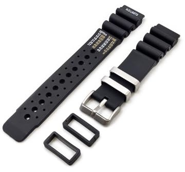 Generico Cinturino in Gomma compatibile con Promaster Aqualand orologio Ny 0040 jp2000 nd limits strap da 20mm 22mm 24mm universale per Sub Diver sport Black (20mm)