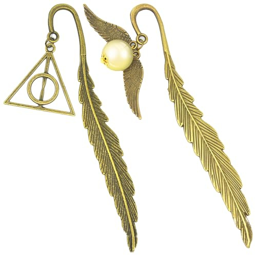 DKDDSSS 2pcs Segnalibro, Segnalibri Golden Snith, Segnalibro Particolare con Ciondolo Boccino, per Amanti della Lettura di Libri, Maestre, Amiche, Sorelle, Lettori e Mogli
