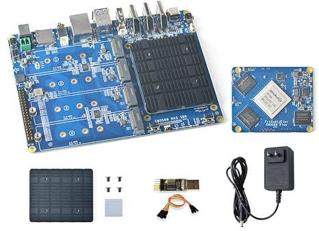 WayPonDEV Módulo de almacenamiento de red CM3588 Plus NAS kit, computadora LPDDR5 de 32 GB con una tarjeta, RK3588 CPU 6TOP NPU Mali-G610 GPU, admite SSD 4X NVMe para servidor en la nube doméstica