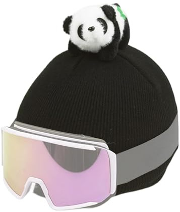 WJnflQN skidhjälmöverdrag, panda snowboardhjälmöverdrag – varmt motorcykelhjälmöverdrag, sött hjälmöverdrag, tjockt vinterlager för snowboard, skateboard, motorcykel