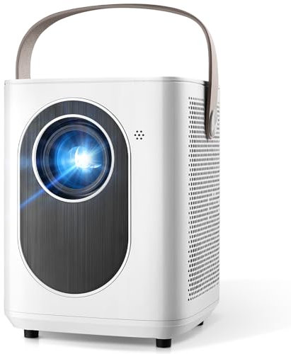 [Built-in-Apps] INMOZATA Mini Projector, Full HD 1080P 4K Supported Portable Projector, Electric Focus & Auto Keystone, Android 11 Smart Projector 5G WiFi6&Bluetooth for Bedroom, Outdoor