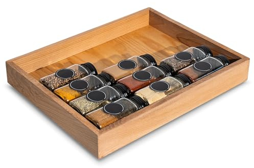 Creative Deco Scatola Portaoggetti in Legno di Faggio, 36 x 28 x 5 cm