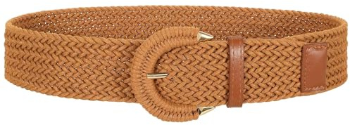 VONMELLI Cintura Elastica Per Donna Vestito Vintage Signore Cintura Donna Larga Intrecciata Per Jeans Estate Moda Cinture Boho Marrone L
