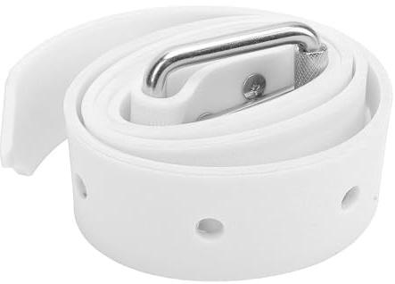 equlup Safe Diving Weight Belt 1.3 Meters Adjustable Silicone Freediving Weight Belt with Quick Release Buckle for Scuba Diving Spearfishing (White)