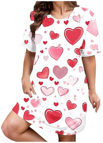 Chemise De Nuit Femme Coton Manche Courte Nuisette Mini Robe De Chambre Elégant Légers T Shirt De Nuit Sexy Chic Respirants Sleepwear Imprimée Confortable Tenue De Nuits Doux Maison Pas Cher