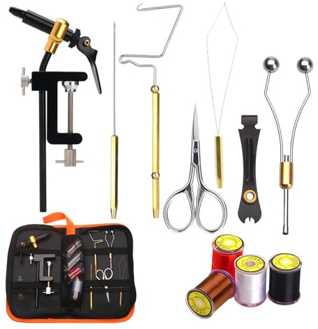 Set di Attrezzi per a Mosca, Set di Attrezzi da Portatile, in Metallo, per la Produzione di, Multifunzione, Robusto, per la Produzione di Esche con Contenitore