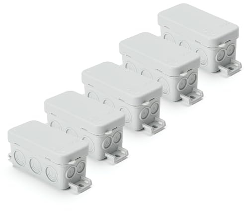 ORION LIGHTSTYLE Scatola di derivazione 5 pezzi Scatola di giunzione da parete Scatola di distribuzione per ambienti umidi IP65 100x40mm Grigio