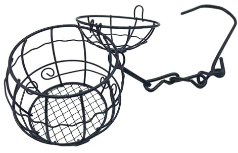 Support De Boulettes De Graisse À Suspendre – Station D'alimentation De Nourriture Grasse À L'épreuve Des Écureuils, Station Métallique À L'épreuve Des Écureuils Pour Oiseaux Sauvages | Avec Cintre Et