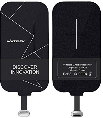 Type C Wireless Charging Receiver, Nillkin Magic Tag USB C Qi Wireless Charger Receiver Chip for Google Pixel 2 XL/3a XL/LG V20 / OnePlus 6/6T/7/7 Pro and Other USB C Phones