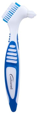 Wellsamed Prothesenzahnbürste, Prothesenbürste für die Dritten Zähne (1 Stück, Blau)