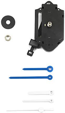Meccanismo Orologio A Pendolo con gancio in plastica,Canotto Lungo 16mm,2 set Lancette plastica. Kit per riparazione, sostituzione o realizzazione orologi pendolo da parete.Azienda Specializzata