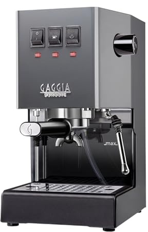 Gaggia Classic E24 Evo Pro Manual Espresso Coffee Machine Maker with Brass Boiler & Solenoid Valve - Industrial Grey