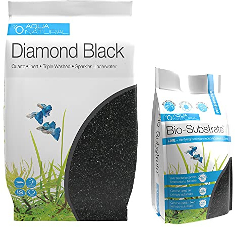 Aqua Natural Bio Substrate and Dry Substrate kit for New and existing Aquariums, Diamond Black, BIOKIT004