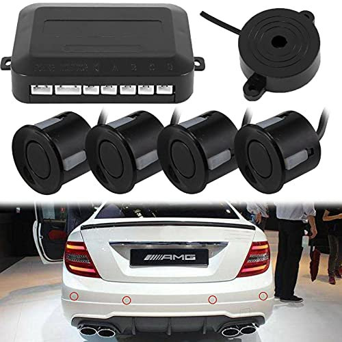Multibao Parking Sensor Car Reversing Sensors Backup Radar System Buzzer Alarm with 4 Back Sensors - Black