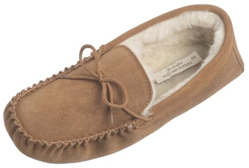 Men's Sheepskin Suede & Lambswool Hand Crafted Premium Moccasins with Soft Sole in Brown (UK_Footwear_Size_System, Adult, Men, Numeric, Medium, Numeric_9)