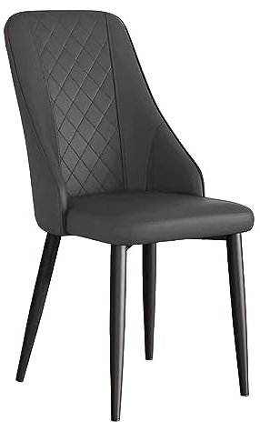 JHLP Chaises de salle à manger en cuir PU – Chaises d'appoint confortables avec pieds en métal noir pour cuisine, salle à manger, salon, restaurant – Sièges élégants pour une maison moderne