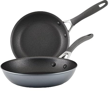 Circulon A1 Series with ScratchDefense Technology Nonstick Induction Frying Pans/Skillet Set, 8.5 Inch and 10 Inch - Graphite, Skillet Set (8.5 & 10)