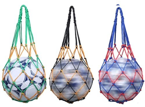 GZNB 3 Stück Ball-Netztasche,Ballnetz,Garten-Volleyballnetz,Tragbares Tennis 1-Ball-Basketball-Netztasche Dicke Netztasche,Kann Alle Arten Von Bällen Tragen