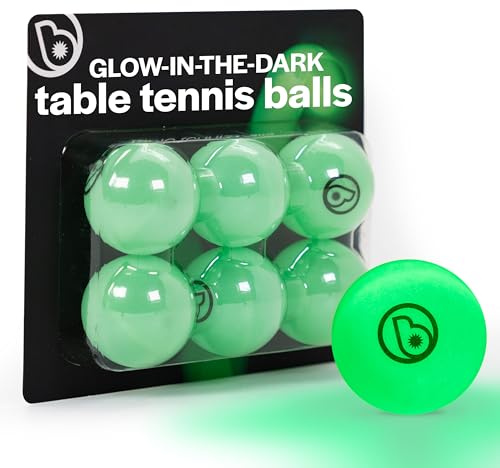 Brightz Glow in the Dark Ping Pong Balls 6-Pack – Green Neon Colored, Cup Pong & Table Tennis Balls – Light Up Ping Pong Accessories for Backyard House Party Set
