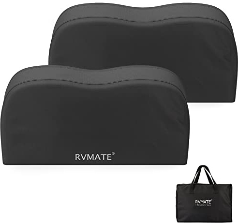 RVMATE RV-däckskydd, dubbelaxelhjulskydd 2-pack, passar 24–27 tum diam | 600D Oxford, svart, vattentät anti-UV dubbla däckskydd, husbilstillbehör för husbil/lastbil/släpvagn