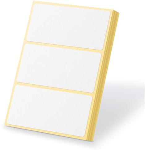102 Plain White Sticky Labels Stickers 100 x 50 mm Blank Self Adhesive Address Sticker Packing Shipping Postage Envelope Storage Box Jars Parcel Label for Thermal Inkjet Ribbon Printer