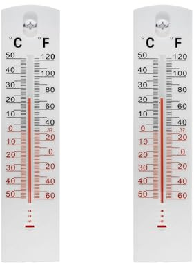 Trimming Shop Room Thermometer – Indoor Outdoor Wall Thermometers with Large Clear Display Accurate Easy-to-Read Analog Temperature Gauge for Home, Garden, Greenhouse, Shed & Workplace (Pack of 2)