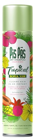 PisPás Shampooing Sec Tropical - Shampooing Sec à la Fragrance Tropicale, Rafraîchit et Élimine l'Huile, Idéal pour Tous Types de Cheveux