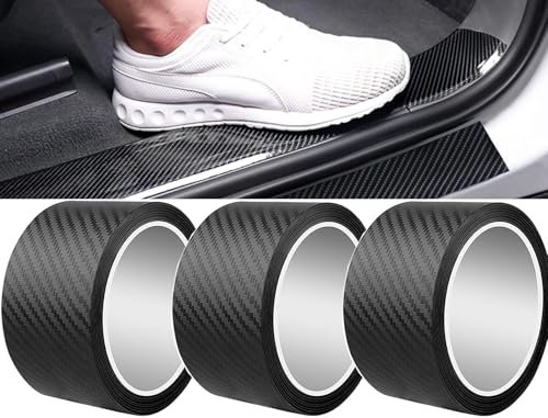 Laufunjoy Pellicola protettiva in fibra di carbonio, 3 pezzi, per auto, moto, bicicletta, fai da te, 7 cm x 3 m