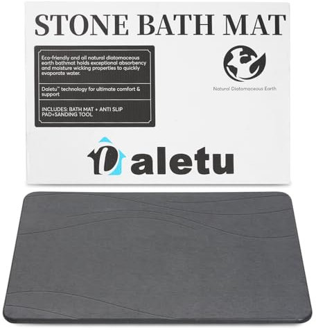 Daletu Tapis de Bain en Pierre de diatomée à séchage Rapide, antidérapant, Super Absorbant, pour Salle de Bain, comptoir de Cuisine, Plante ou Animal Domestique