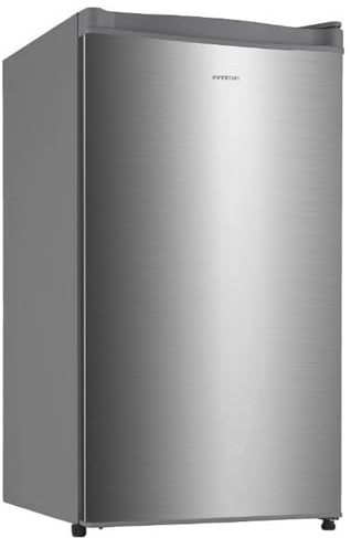 INFINITON Frigorifico Una puerta CL-92L8XEG, 88 litros, 83 cm de Altura, Tecnología Defrost, Iluminación LED interior, E, Equipamiento interior con perfiles cromados, Inox